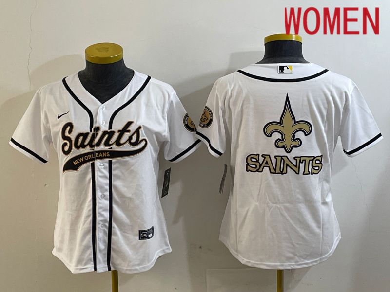 Women New Orleans Saints Blank White Joint Name 2024 Nike Limited NFL Jersey style 3->women nfl jersey->Women Jersey